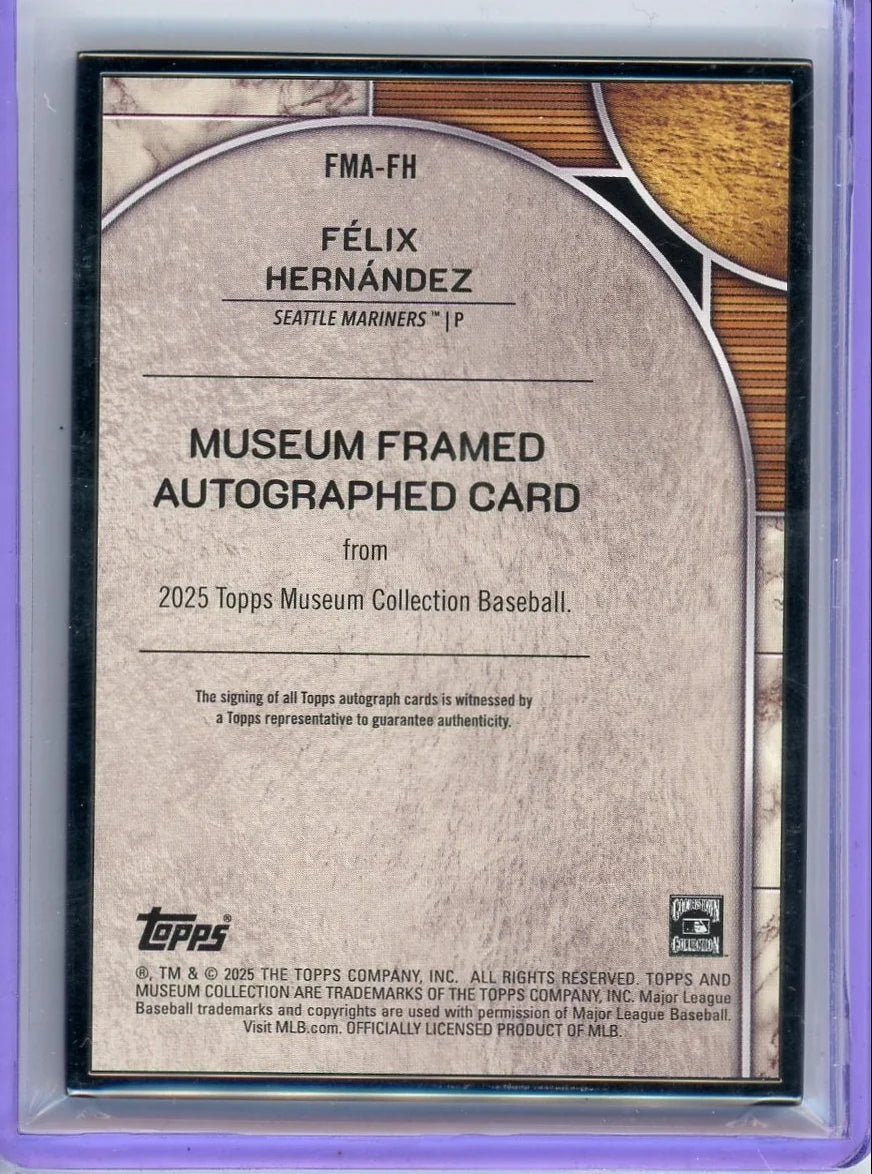 Felix Hernandez 2025 Topps Museum Collection Framed Autograph #'d 5/5