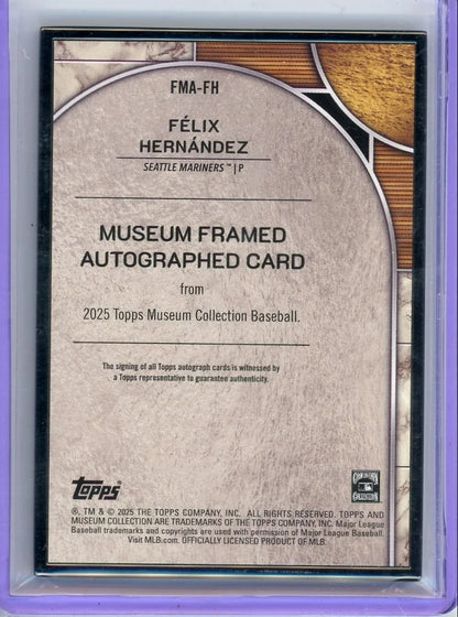 Felix Hernandez 2025 Topps Museum Collection Framed Autograph #'d 5/5