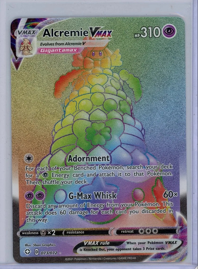 Alcremie VMAX 2021 Pokémon rare rainbow holo #073/072