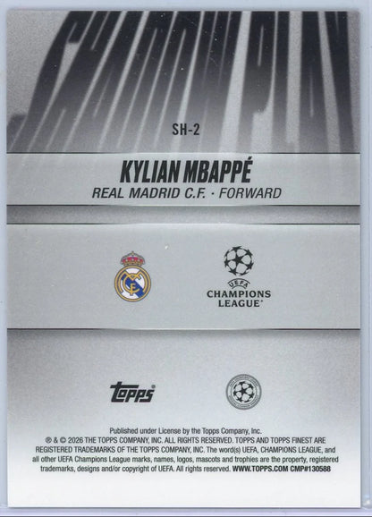 Kylian Mbappe 2025-26 Topps Finest UEFA Shadow Play