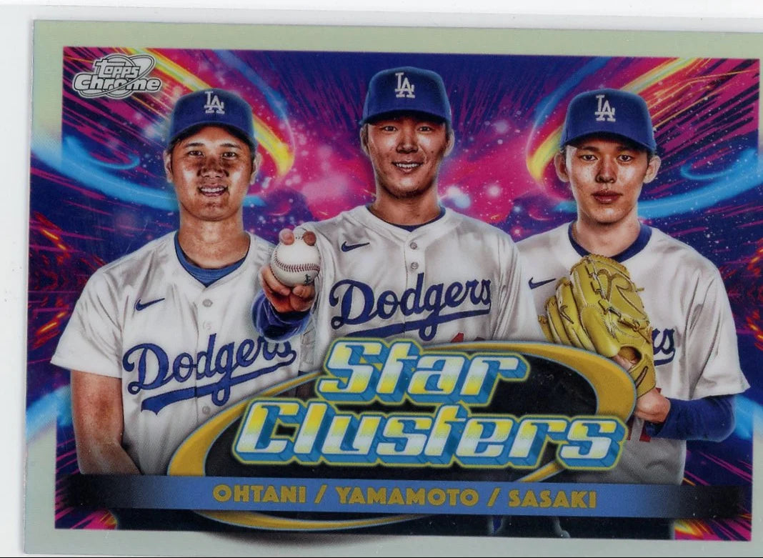 2025 Topps Chrome Star Clusters #TSC-1 Shohei Ohtani, Roki Sasaki, Yoshinobu Yamamoto