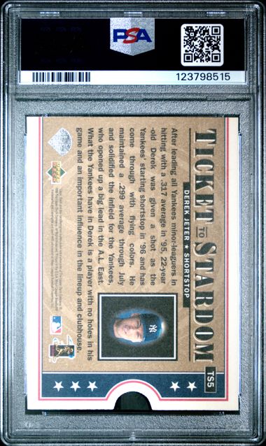 Derek Jeter 1997 Upper Deck Ticket to Stardom PSA 8