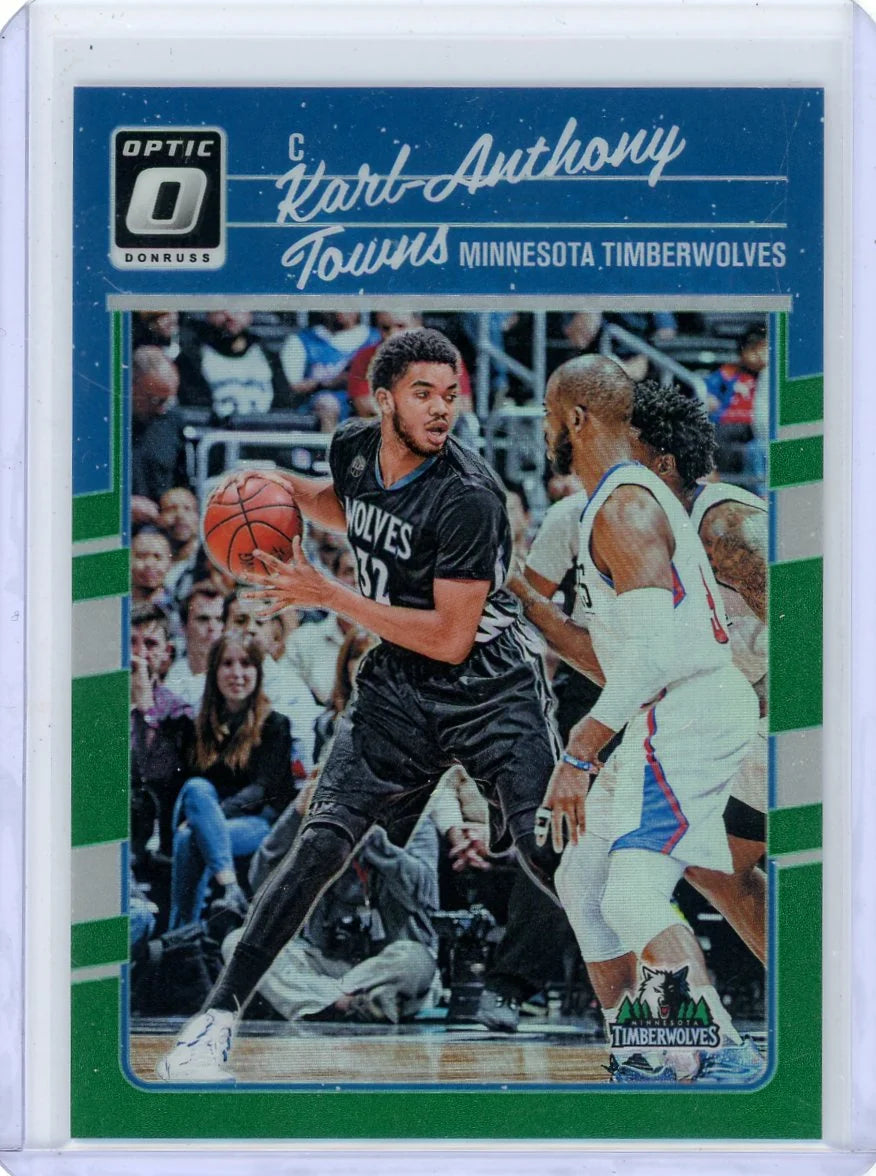 Karl-Anthony Towns 2016-17 Panini Donruss Optic Green #'d 3/5