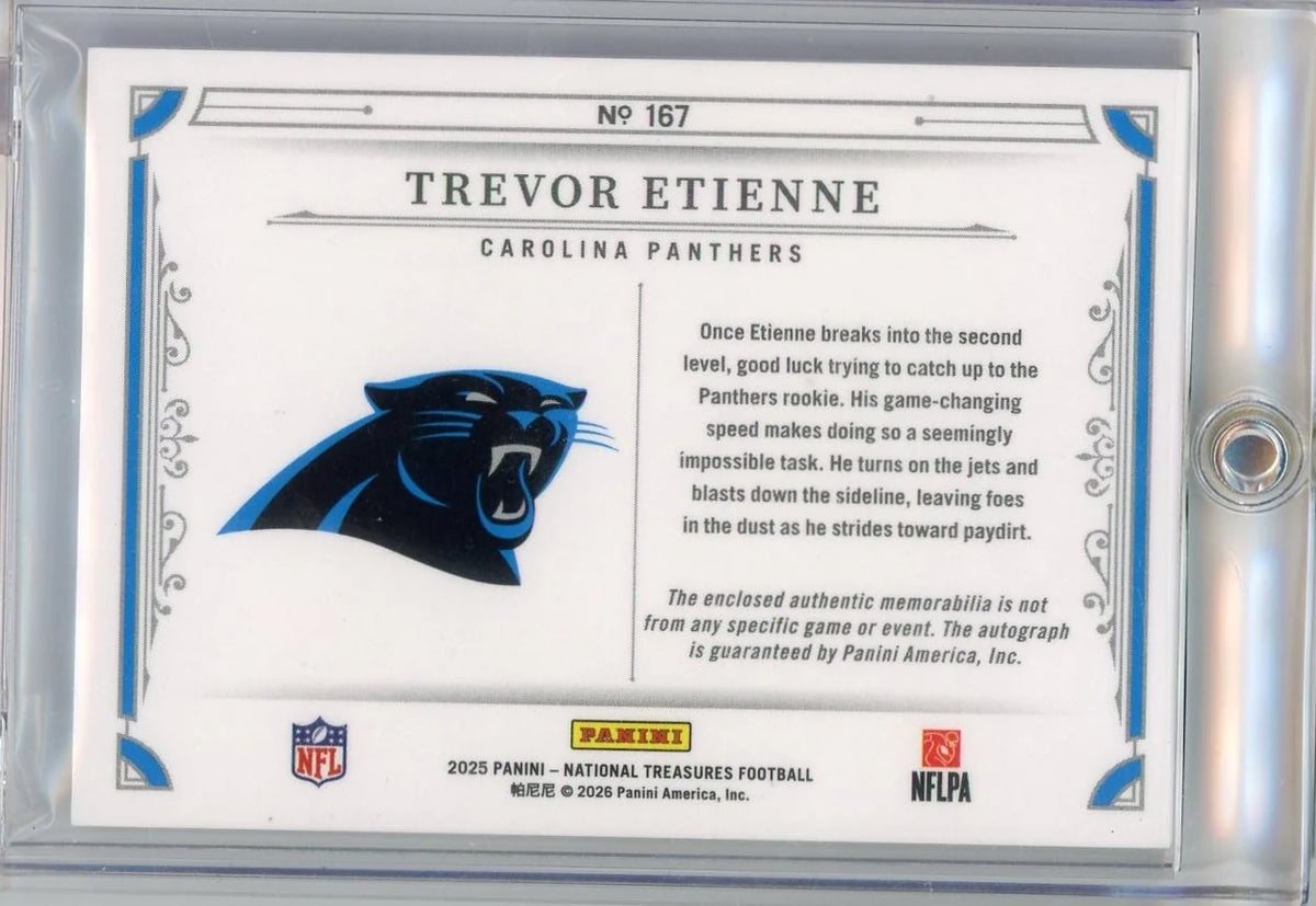 Trevor Etienne 2025 Panini National Treasures True RPA #'d 66/99
