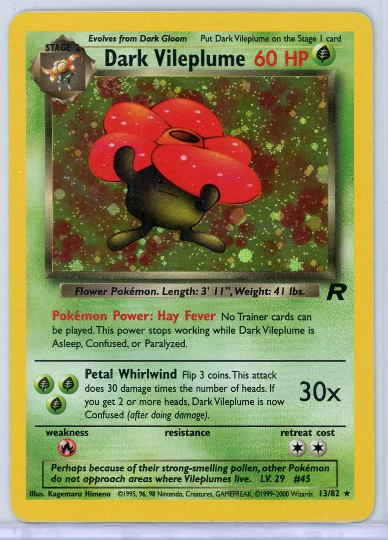Dark Vileplume 2000 Pokemon Team Rocket holo #13/82 LP/MP