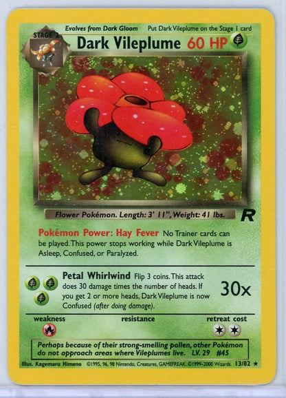 Dark Vileplume 2000 Pokemon Team Rocket holo #13/82 LP/MP