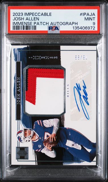 Josh Allen 2023 Panini Impeccable Immense Patch Autograph #'d 76/99 PSA 9