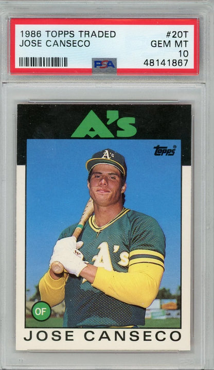 Jose Canseco 1986 Topps Traded #20T PSA 10