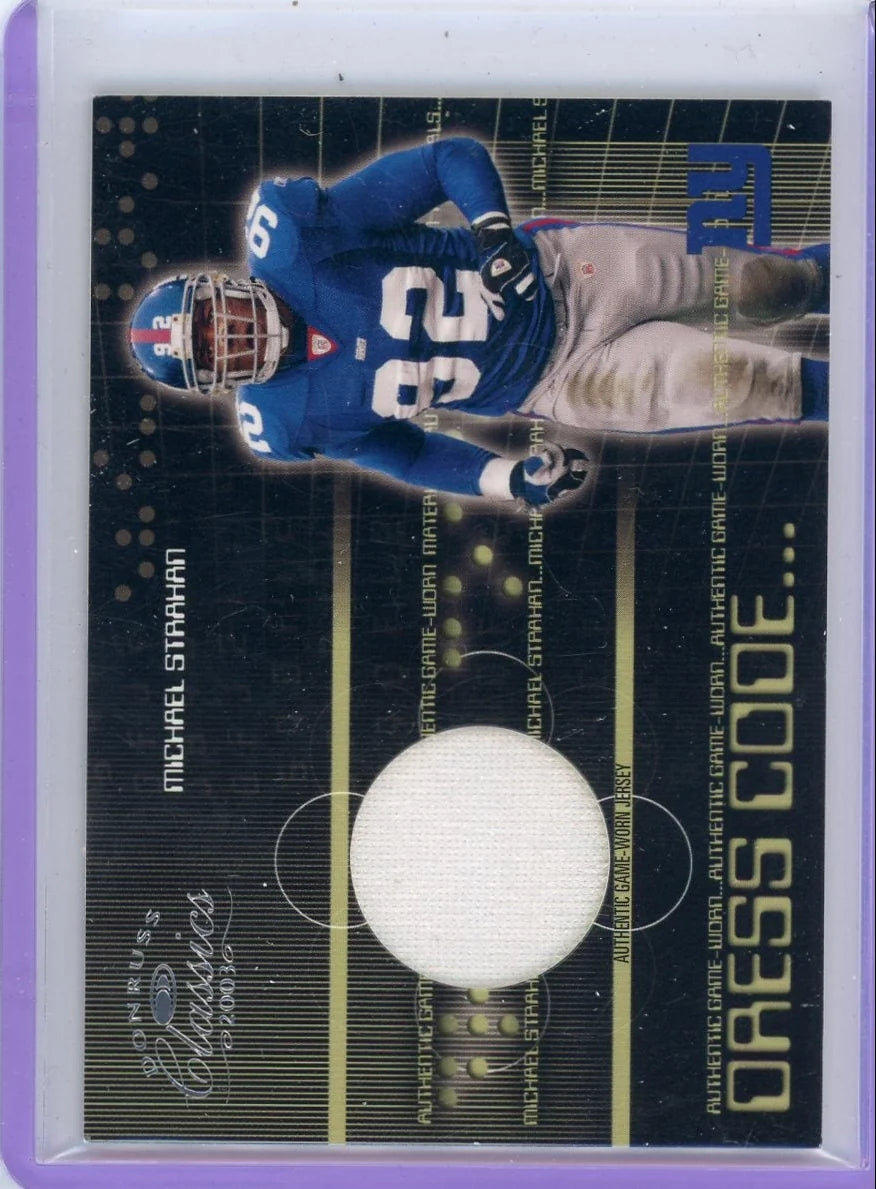 Michael Strahan 2003 Donruss Dress Code Jersey Relic #'d 056/550