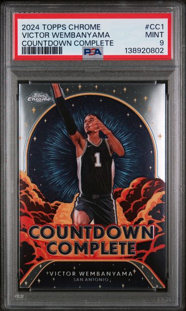 Victor Wembanyama 2023-24 Topps Chrome Countdown Complete PSA 9