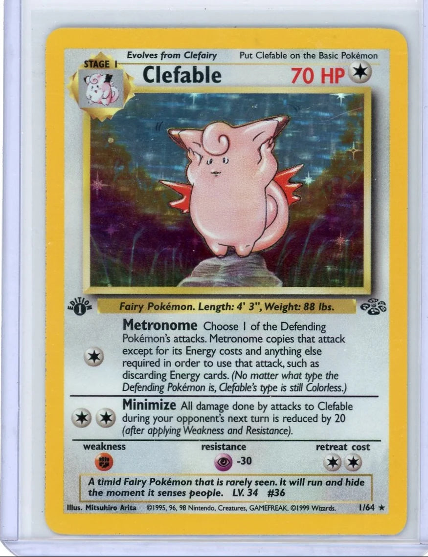 Clefable Pokémon Jungle 1st Edition Holo #1/64