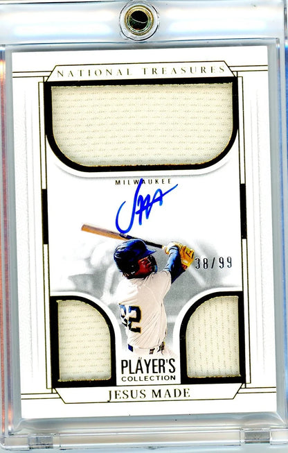 Jesus Made 2025 Panini National Treasures Baseball Player's Collection Patch Autograph #'d 38/99