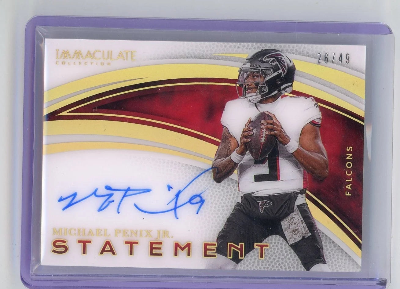 Michael Penix Jr. 2025 Panini Immaculate Statement Auto #'d 26/49