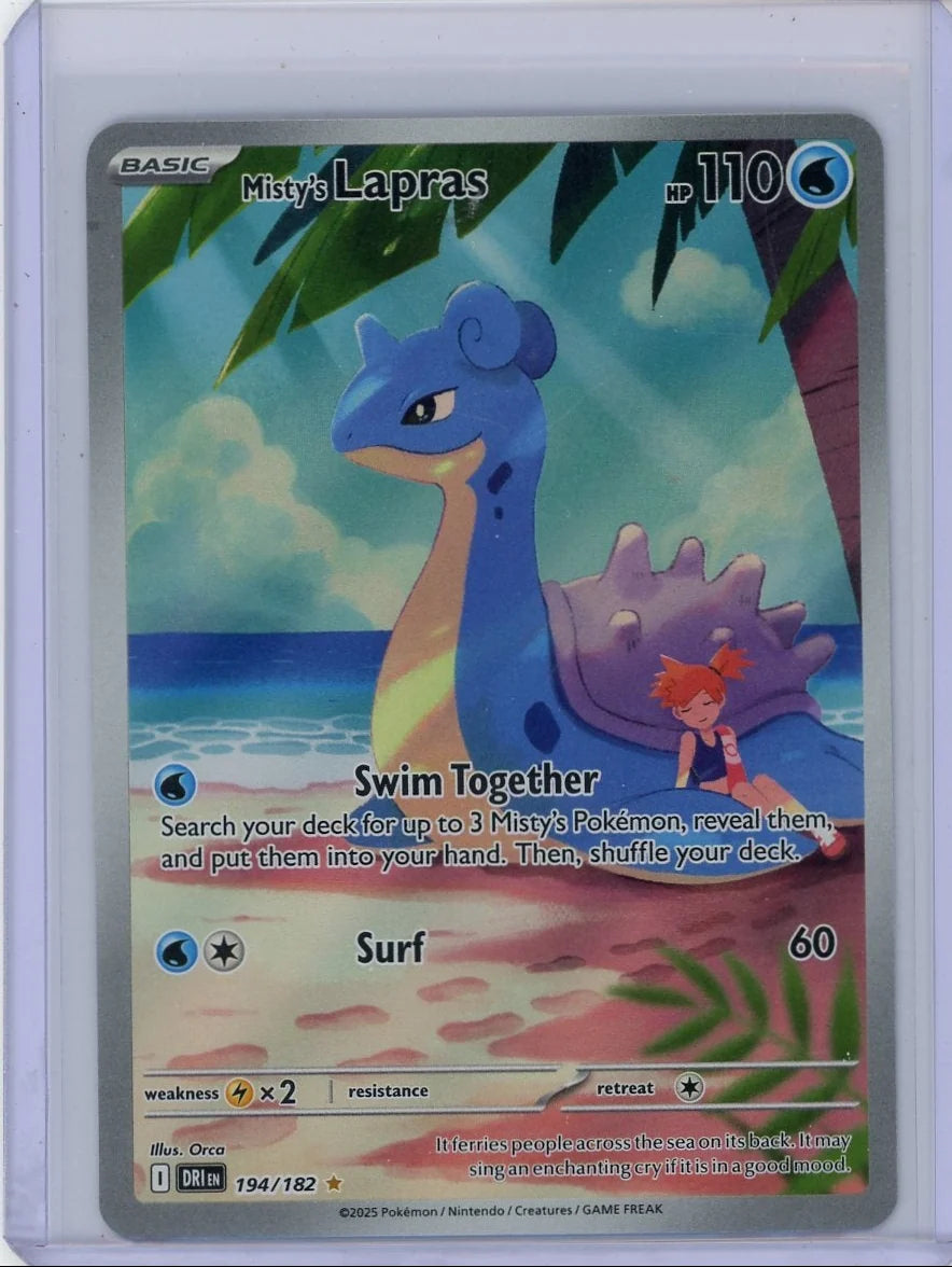 Misty's Lapras 2025 Pokémon Destined Rivals Illustration Rare #194/182