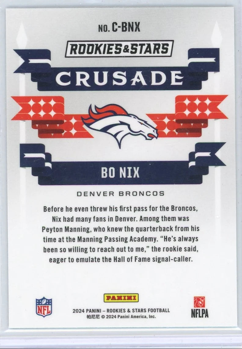 Bo Nix 2024 Panini Rookies & Stars Crusade Silver