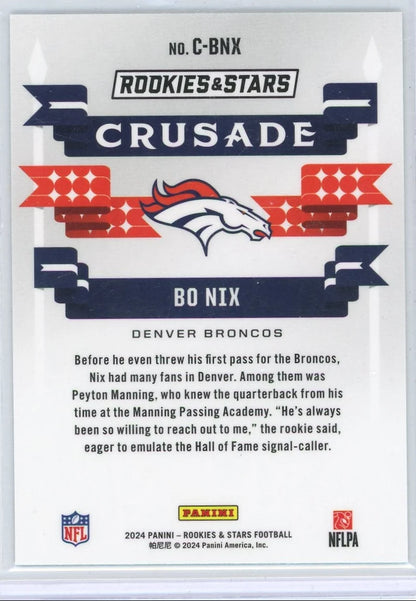 Bo Nix 2024 Panini Rookies & Stars Crusade Silver