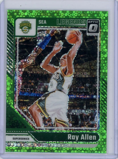Ray Allen 2024-25 Panini Donruss Optic Neon Green Fast Break #'d 2/5