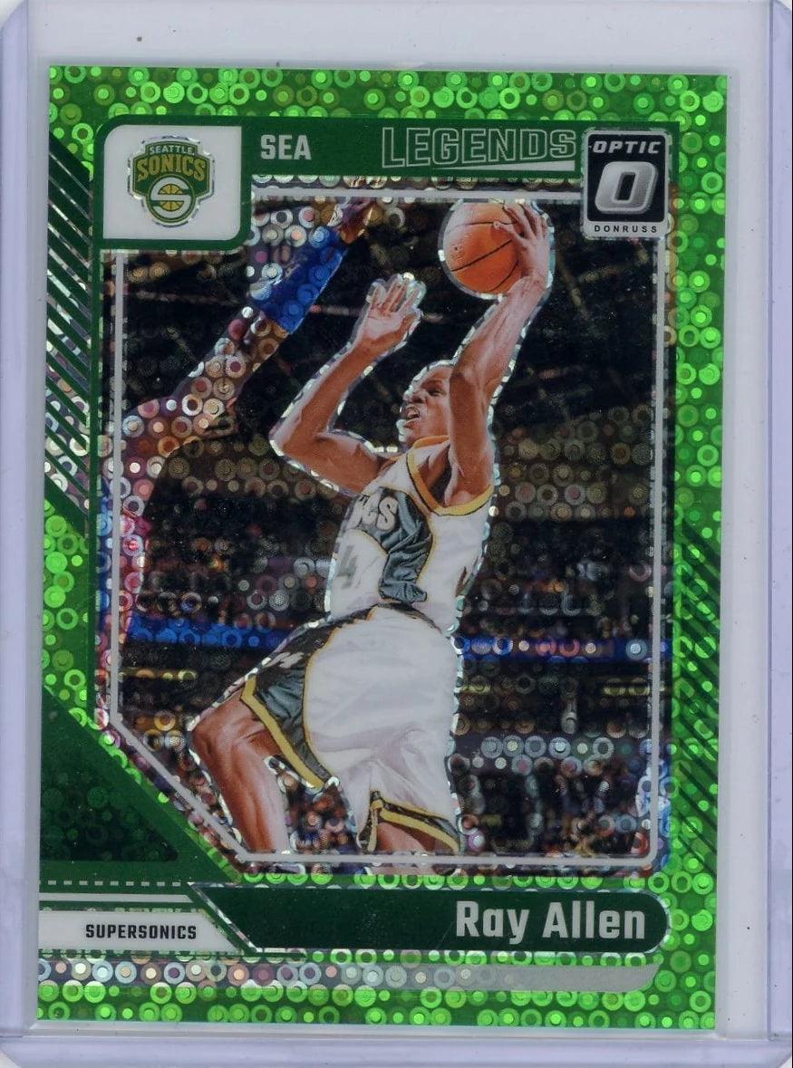 Ray Allen 2024-25 Panini Donruss Optic Neon Green Fast Break #'d 2/5