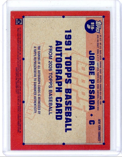 Jorge Posada 2026 Topps 75th Anniversary Autograph Gold #'d 39/50