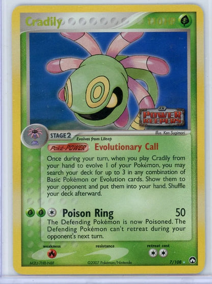 Cradily Pokémon EX Power Keepers Reverse Holo #7/108