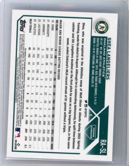 Shea Langeliers 2023 Topps Chrome Auto RC