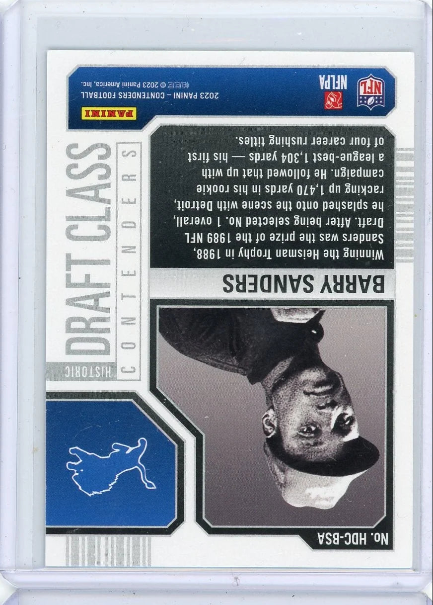 Barry Sanders 2023 Panini Contenders Draft Class gold #'d 09/10
