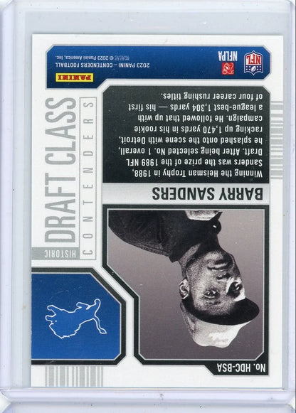 Barry Sanders 2023 Panini Contenders Draft Class gold #'d 09/10