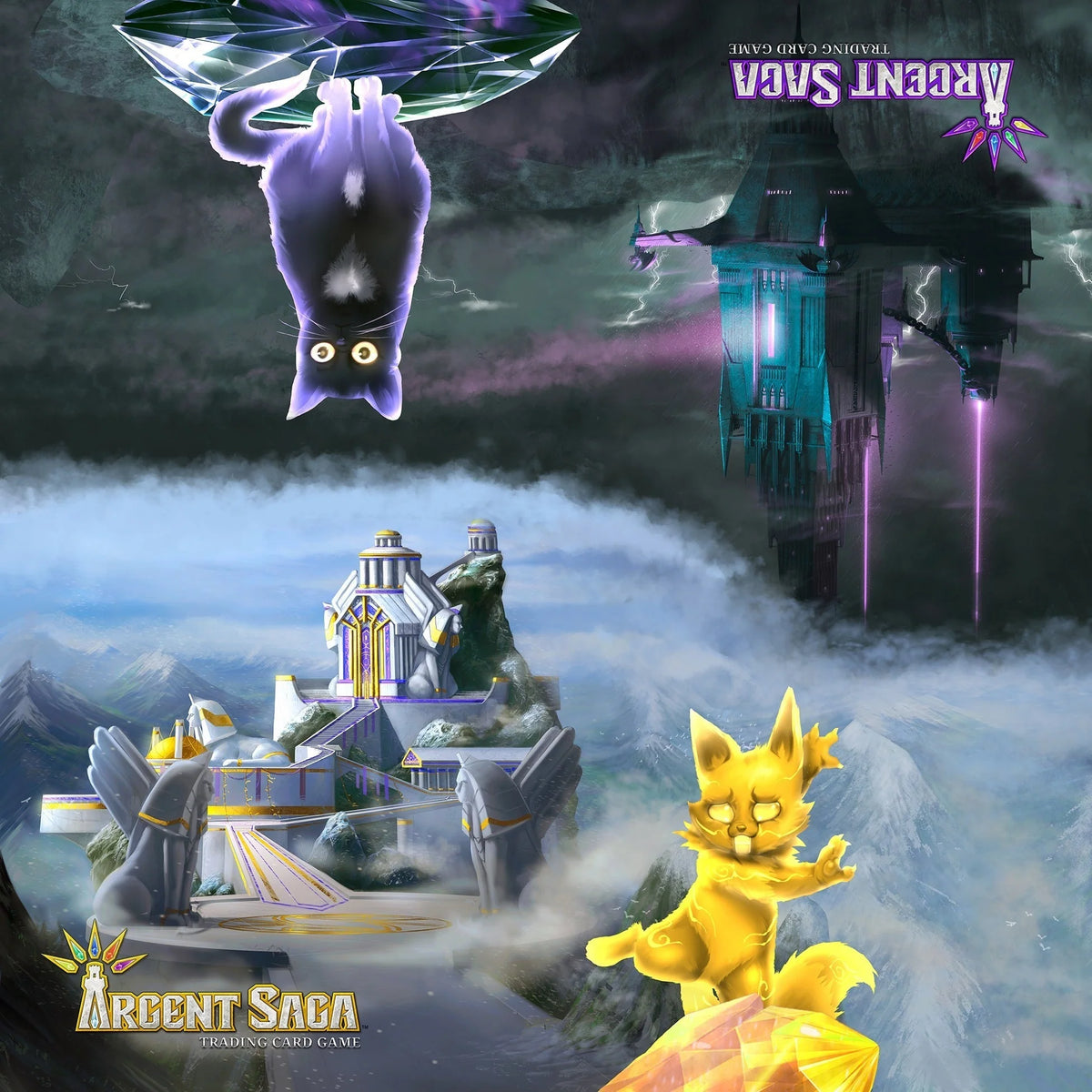Argent Saga TCG Cloth 2-Player Playmat - Light and Dark