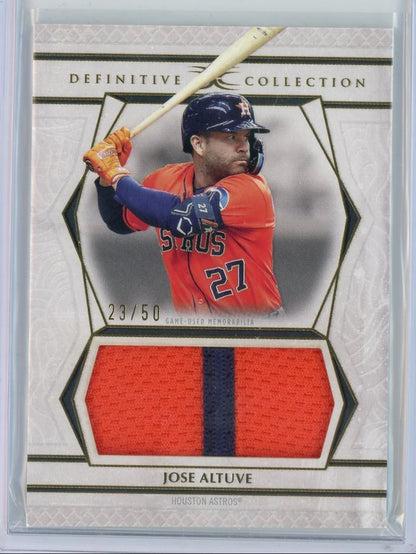 Jose Altuve 2025 Topps Definitive 2-color Jumbo Patch Relic #'d /50