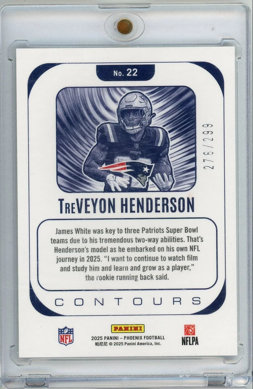 TreVeyon Henderson 2025 Panini Phoenix Contours RC #'d 276/299