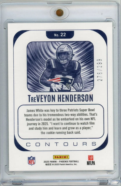 TreVeyon Henderson 2025 Panini Phoenix Contours RC #'d 276/299