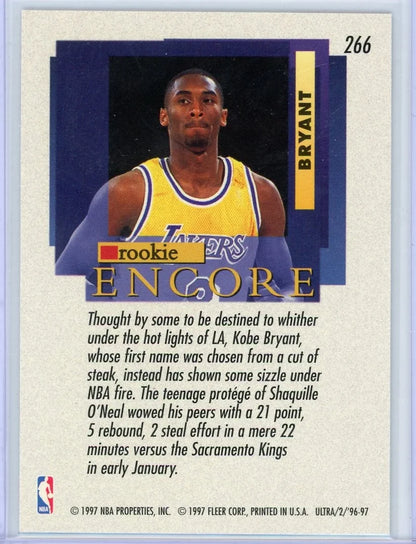 Kobe Bryant 1996 Fleer Ultra Encore Rookie
