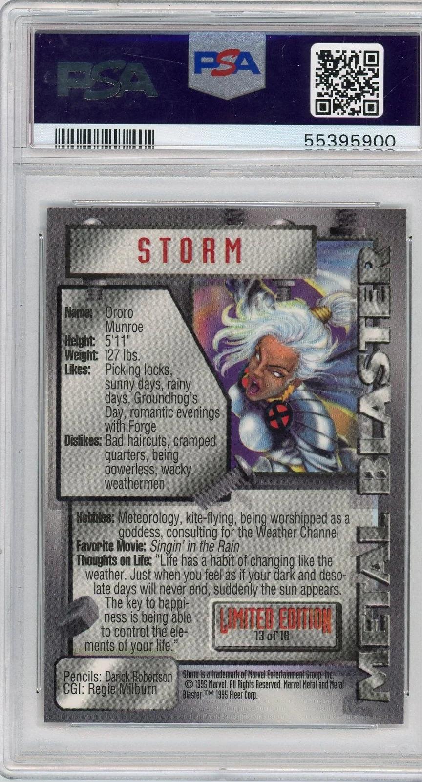 Storm 1995 Marvel Metal #13 PSA 9