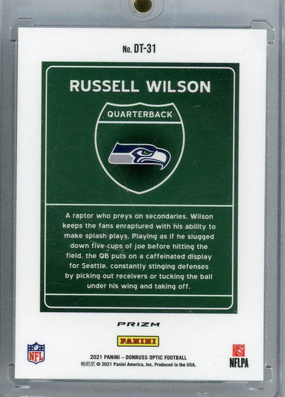 Russell Wilson 2021 Panini Donruss Optic Downtown