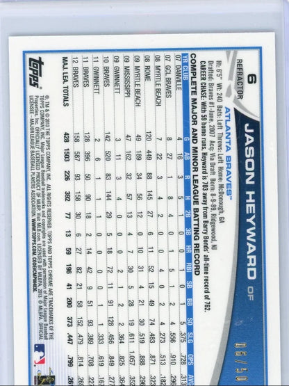 Jason Heyward 2013 Topps Chrome Gold Refractor #'d 06/50