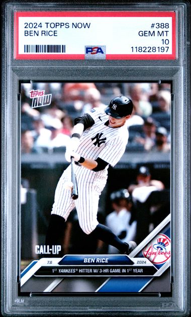 Ben Rice 2024 Topps NOW #388 Call-UP PSA 10