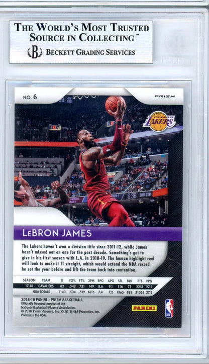 LeBron James 2018-19 Panini Prizm silver BGS 9