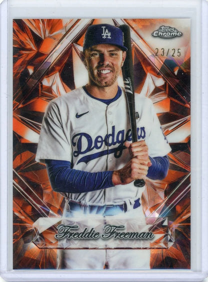 Freddie Freeman 2025 Topps Chrome Update Sapphire Selections Orange #'d 23/25