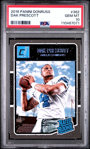 Dak Prescott 2016 Panini Donruss Rated Rookie PSA 10