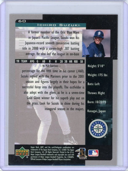 Ichiro 2001 Upper Deck MVP rookie card #60