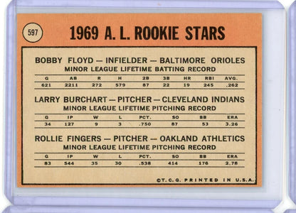 Rollie Fingers / Bob Floyd / Larry Burchart 1969 Topps Rookie Stars #597