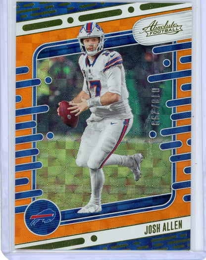 Josh Allen 2025 Absolute Football Orange #'d 18/299