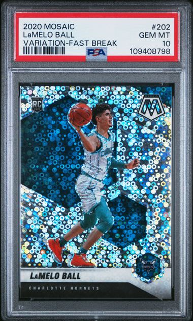 LaMelo Ball 2020 Panini Mosaic Variation Fast Break RC PSA 10