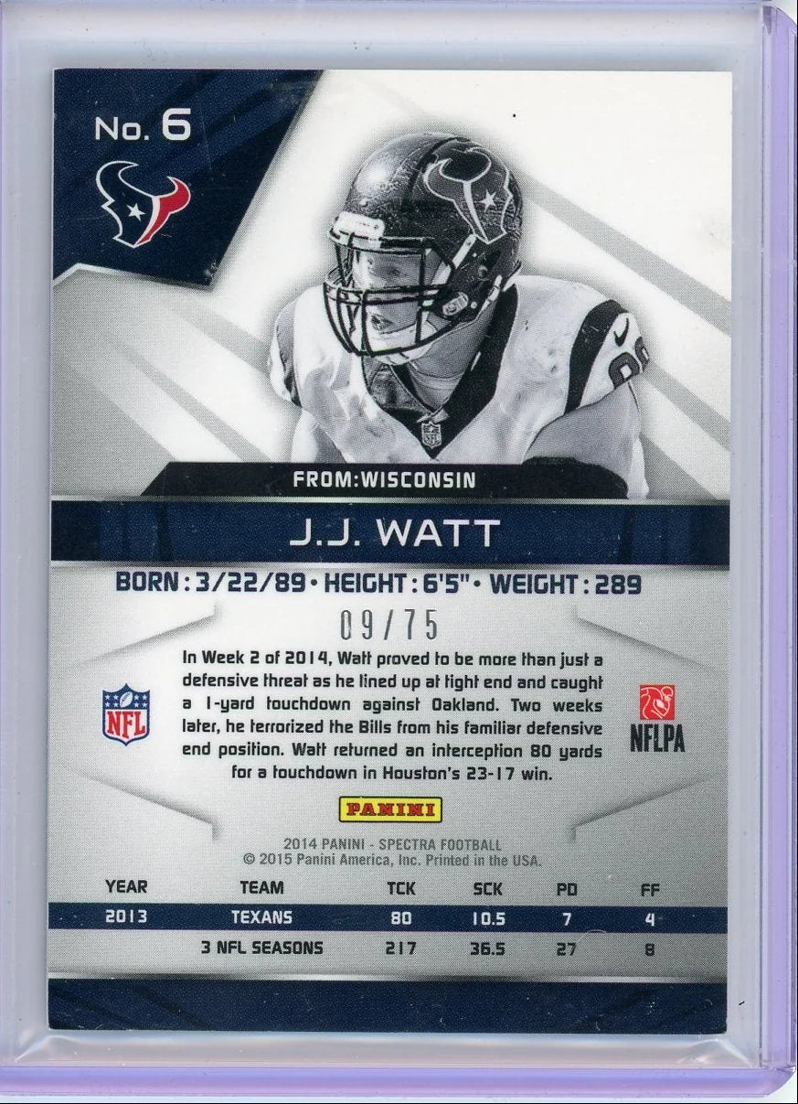 JJ Watt 2014 Panini Spectra #'d 09/75