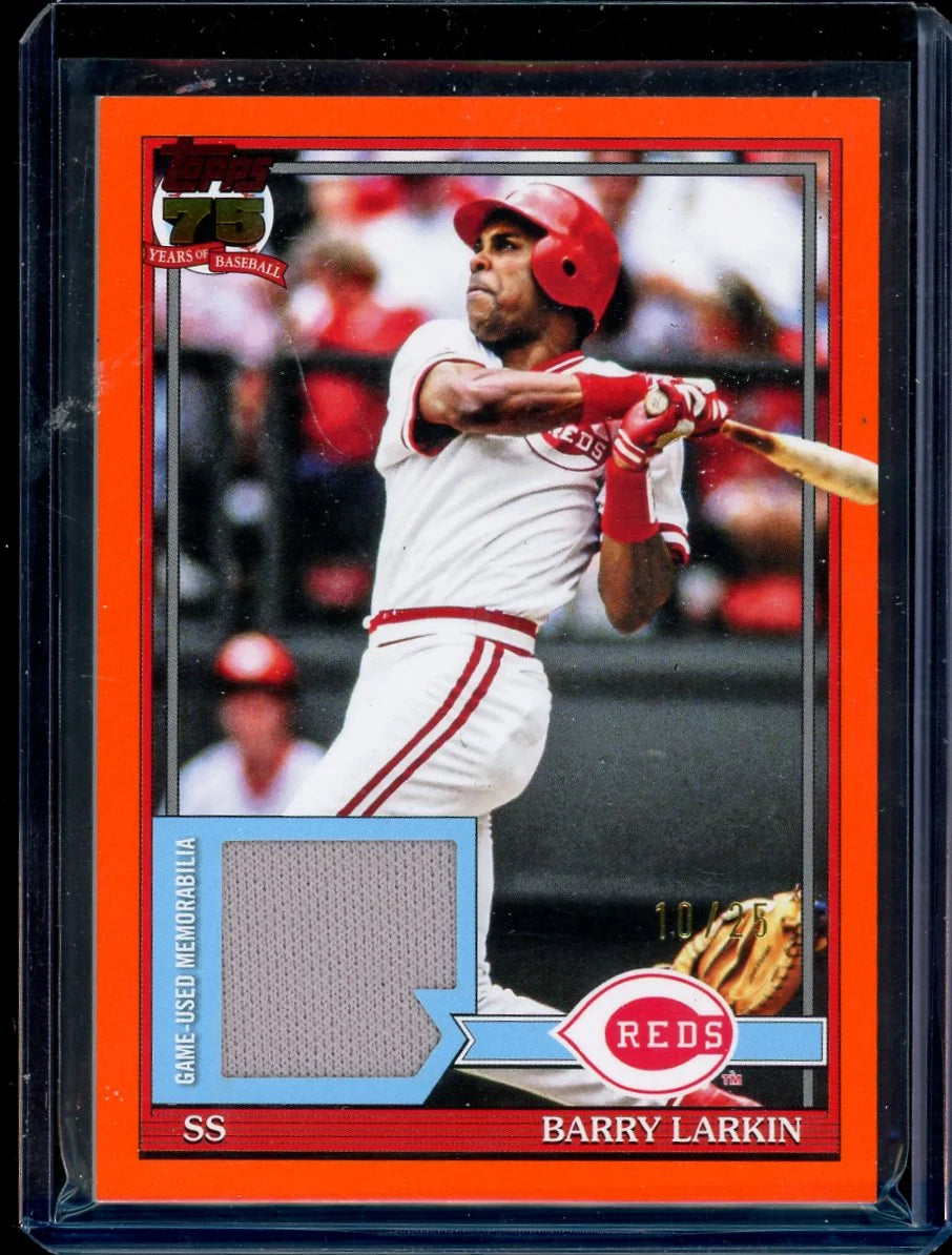 Barry Larkin 2026 Topps Series 1 '91 Topps Jersey Relic Orange #'d 10/25