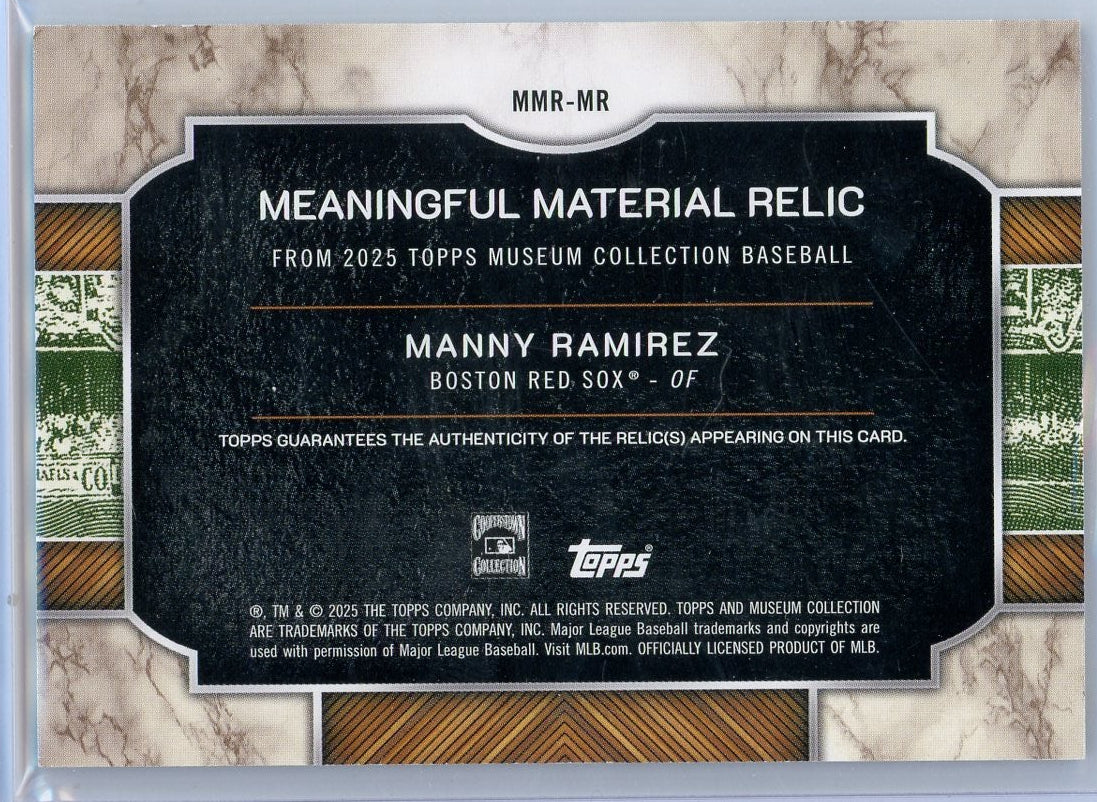 Manny Ramirez 2025 Topps Museum Collection Meaningful Materials #'d 37/75