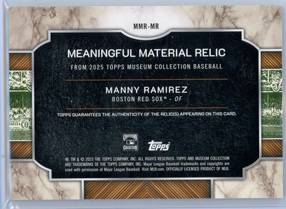 Manny Ramirez 2025 Topps Museum Collection Meaningful Materials #'d 37/75