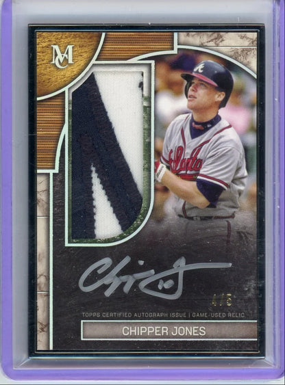 Chipper Jones 2025 Topps Museum Collection Framed Autographed Patch Card #'d 4/5