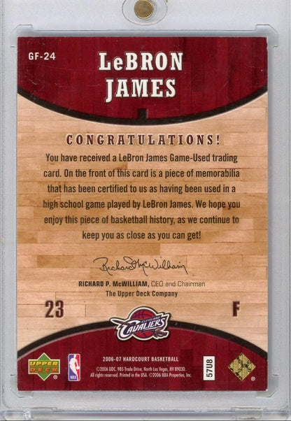 LeBron James 2006-07 Upper Deck Hardcourt Game-Used Relic
