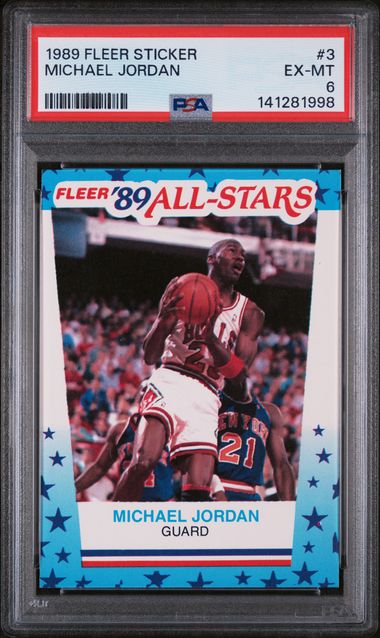 Michael Jordan 1989 Fleer Sticker #3 PSA 6